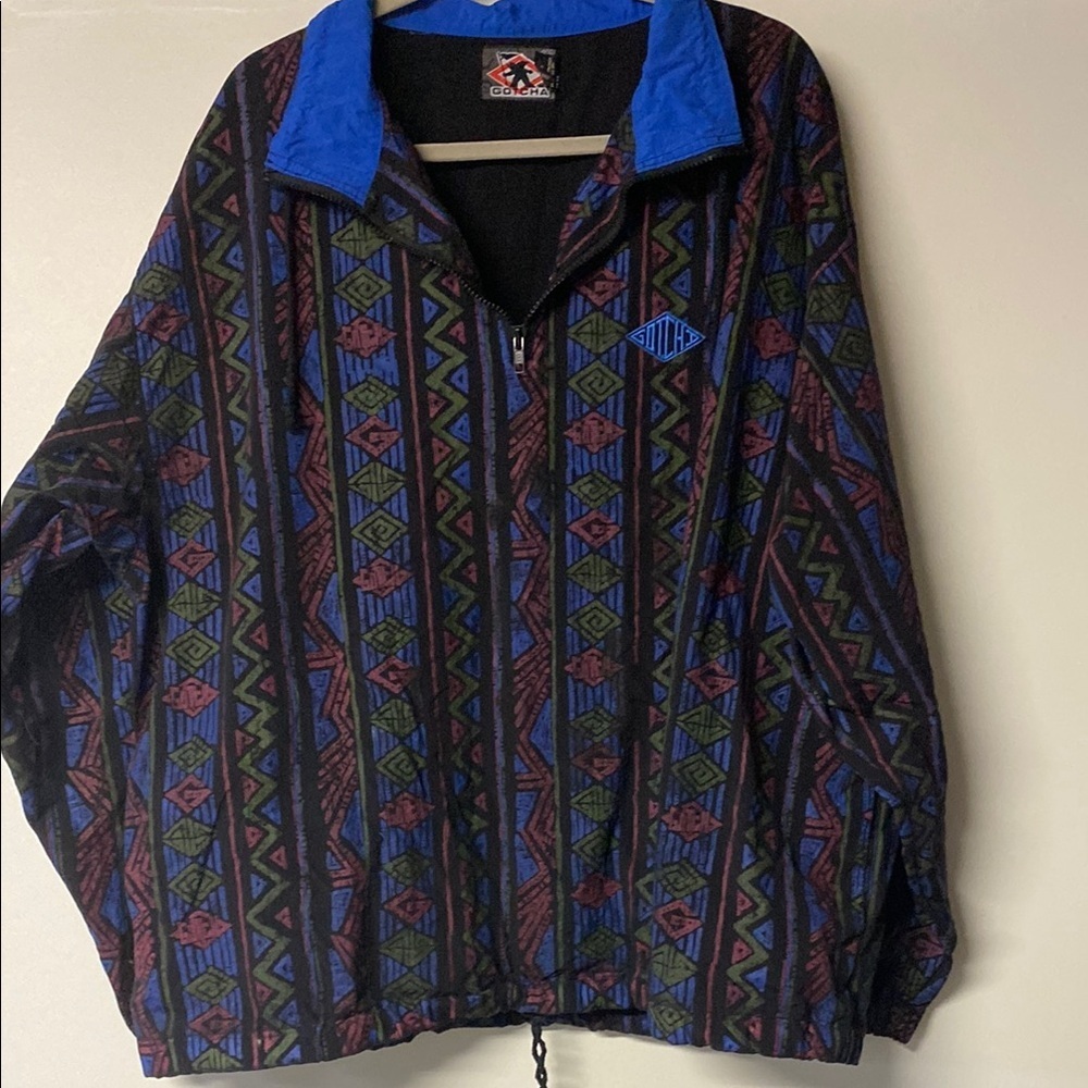 GOTCHA Colorful Geometric Pattern Windbreaker Jacket